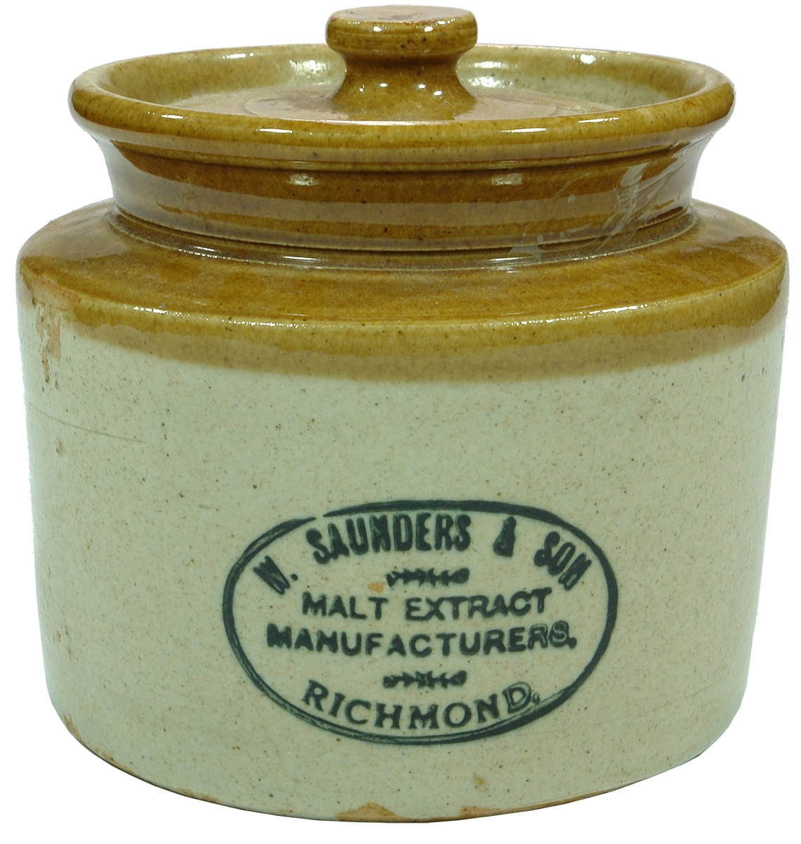 Saunders Malt Extract Manufacturers Richmond Stoneware Crock