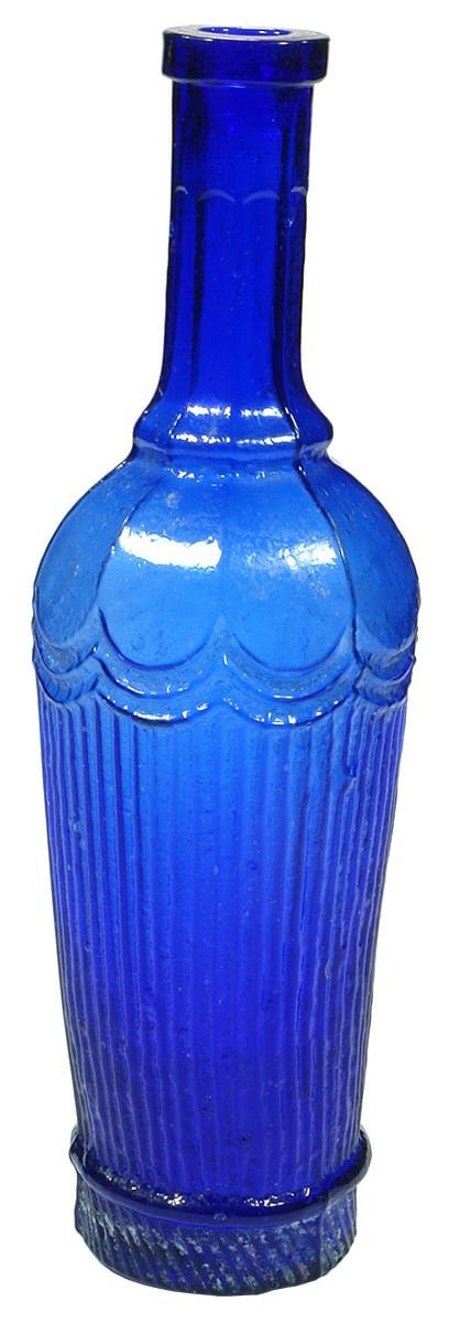 Crosse Blackwell Cobalt Blue Fluted Salad Oil Bottle