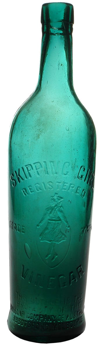 Skipping Girl Vinegar Melbourne Green Glass Bottle