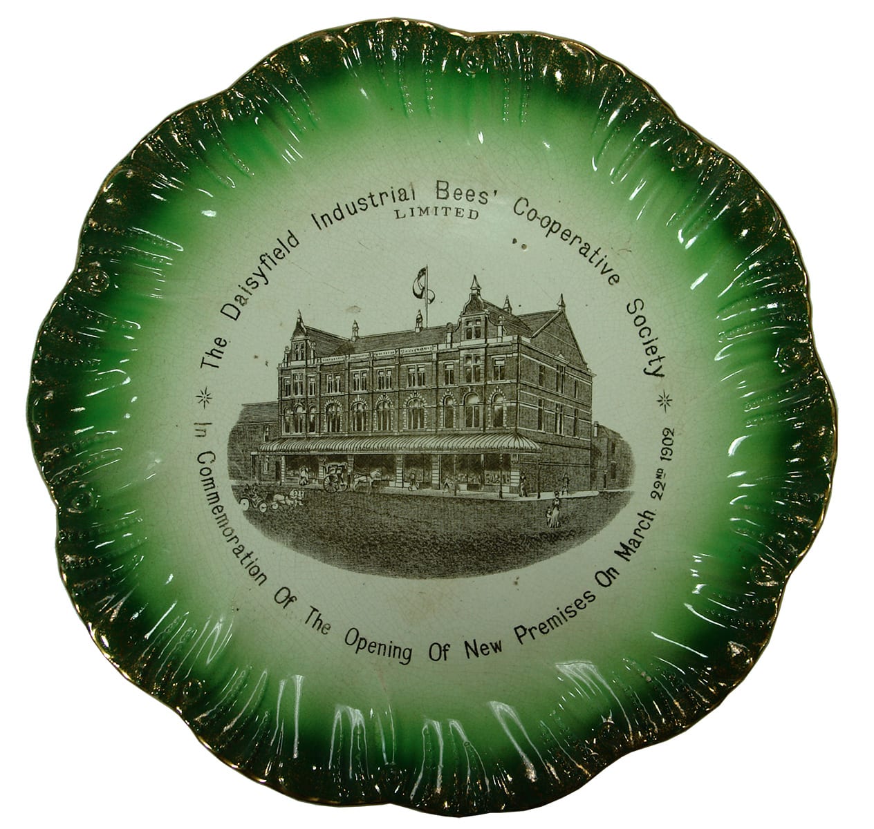 Daisyfield Industrial Bees Cooperative Society Commemorative Plate 1902