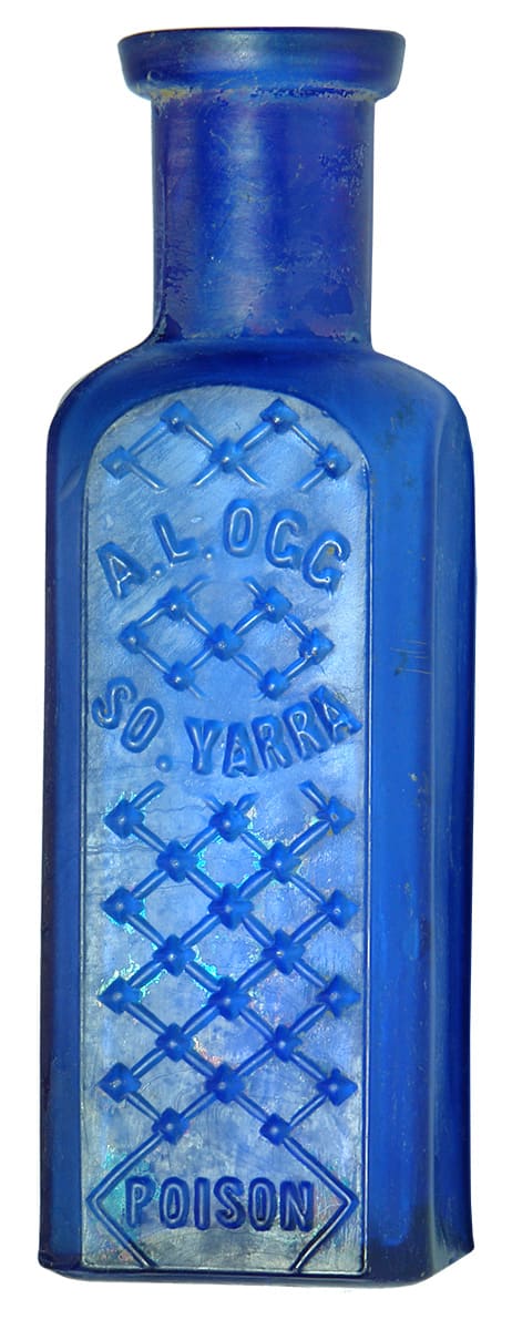 Ogg South Yarra Cobalt Blue Glass Poison Bottle