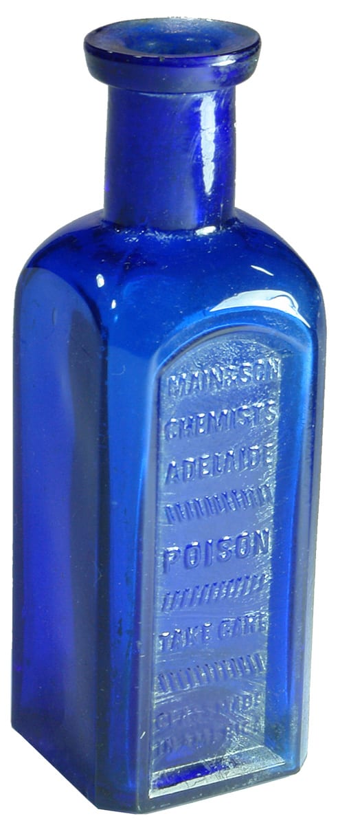 Main Son Chemists Adelaide Poison Cobalt Bottle