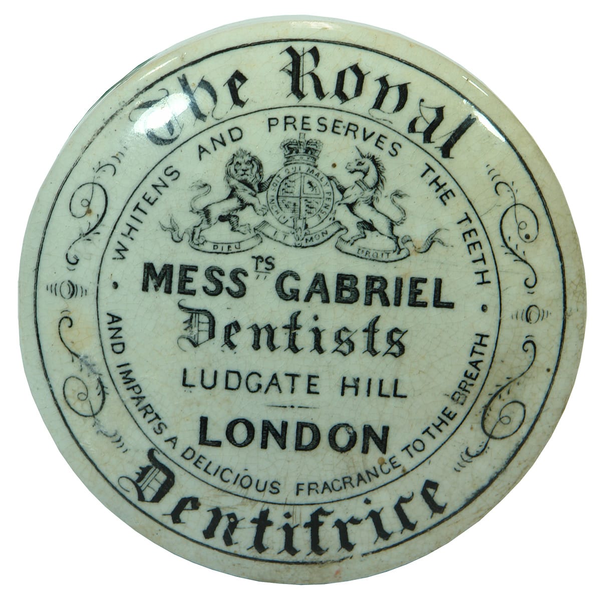 Gabriel London Royal Dentifrice Ceramic Pot Lid