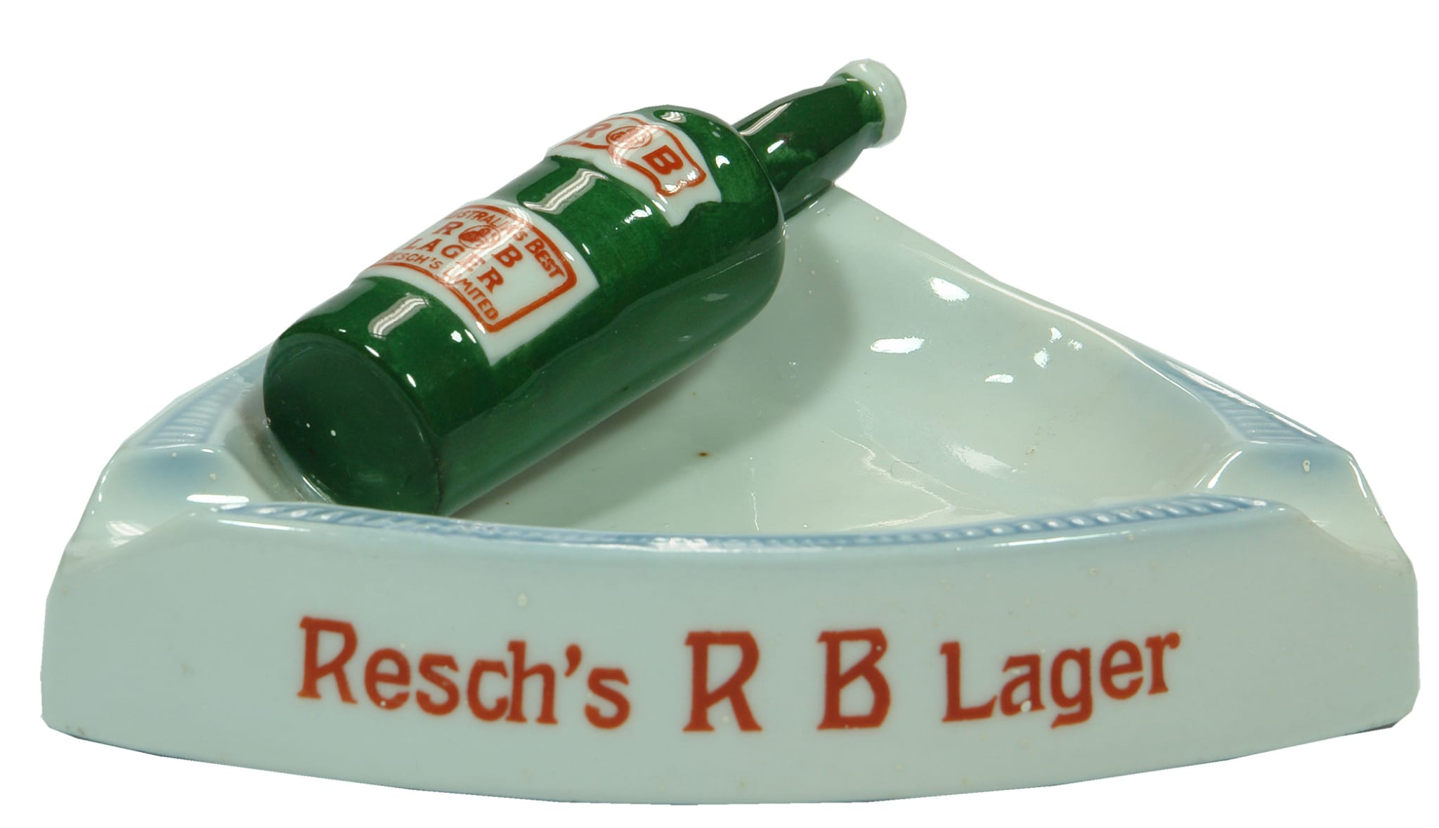 Resch's RB Advertising Beer Ashtray Ceramic