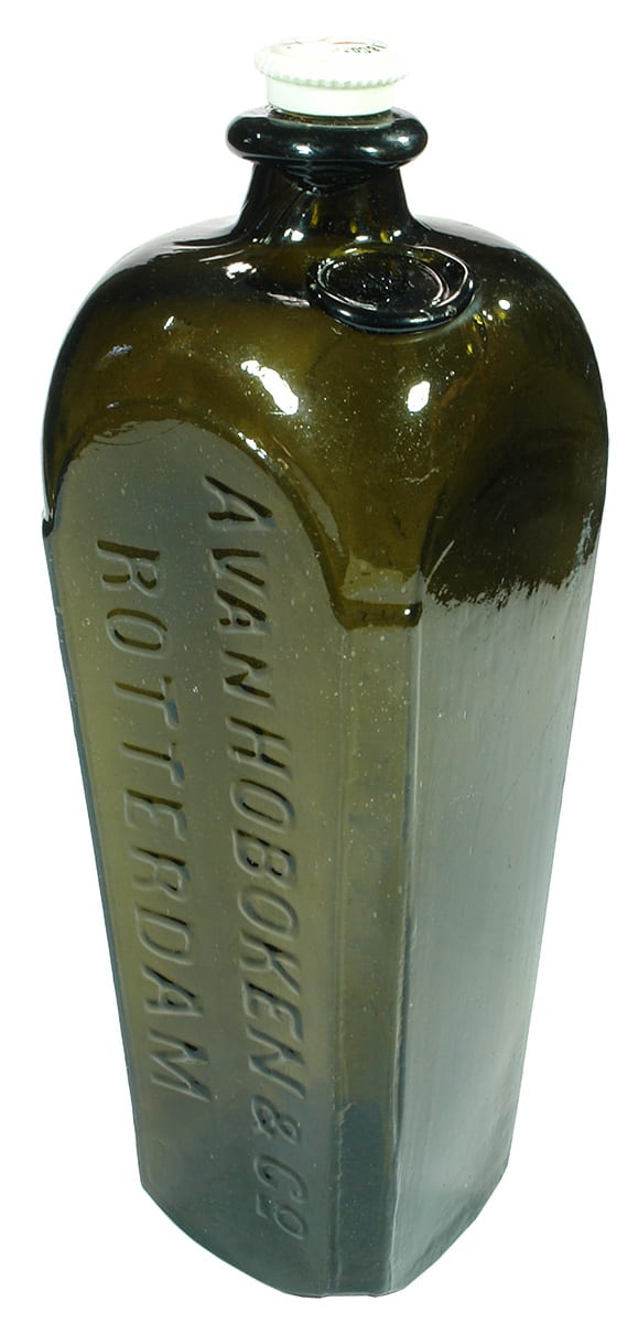 Hoboken Rotterdam Applied Seal Embossed Gin Bottle