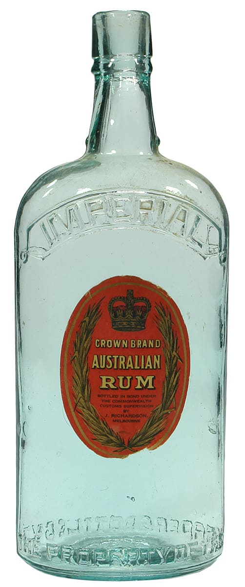 Traders Bottle Melbourne Crown Brand Australian Rum Bottle