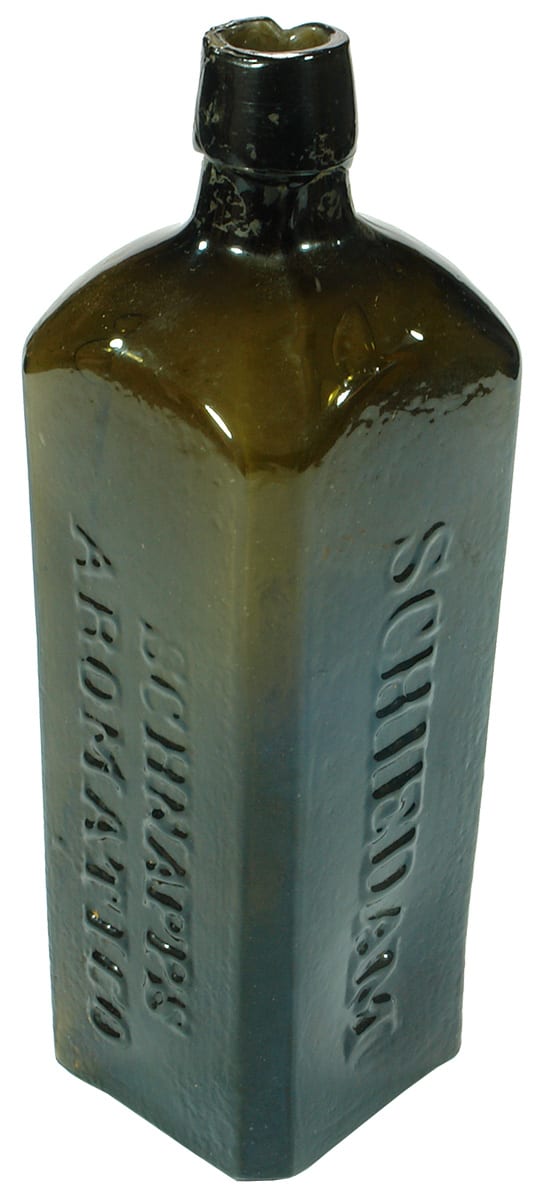 Schiedam Schnapps Aromatico Black Glass Bottle