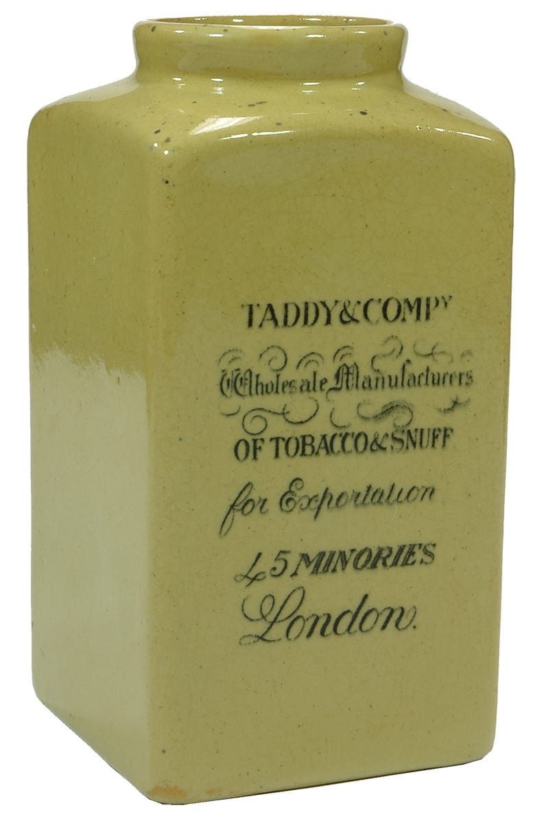 Taddy Company Tobacco Snuff Minories London Ceramic Jar