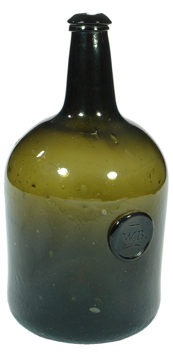 WB Magnum Black Glass Sealed Wine Bottle
