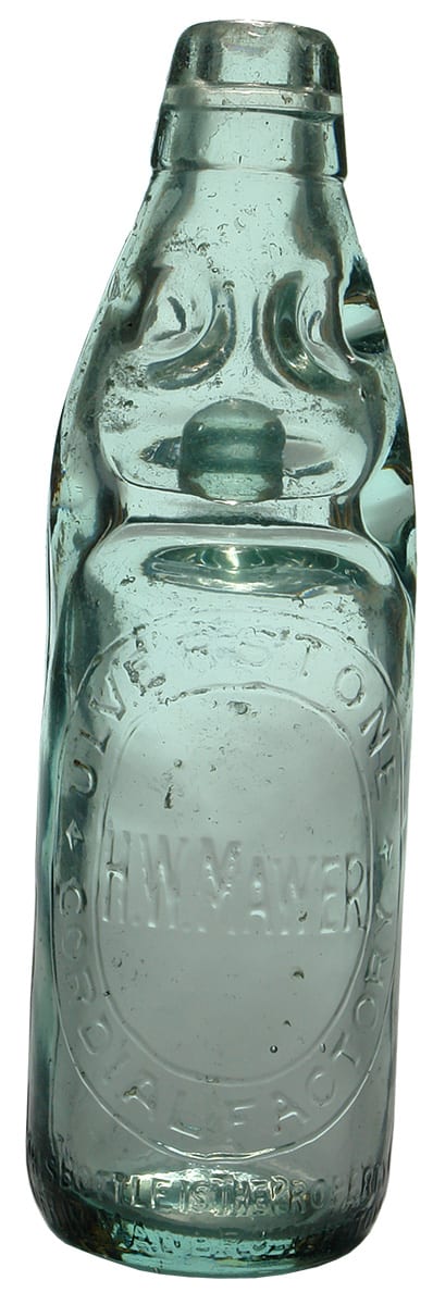 Mawer Ulverstone Cordial Factory Codd Marble Bottle
