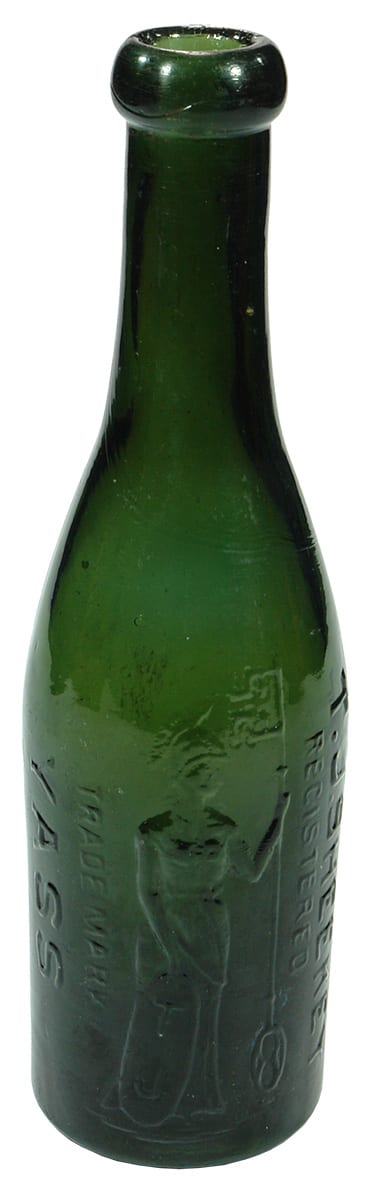 Sheekey Yass Britannia Green Glass Blob Top Soda Bottle