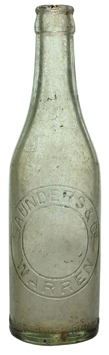 Saunders Warren Crown Seal vintage Bottle