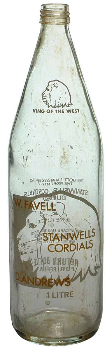 Favell Andrews Stanwell Cordials Lions Head Screw Top Lemonade