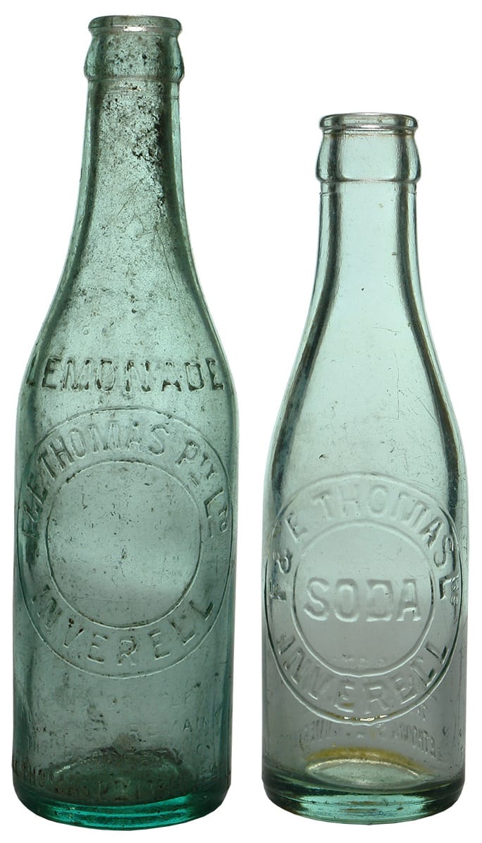 Thomas Inverell Crown Seal Lemonade Bottles