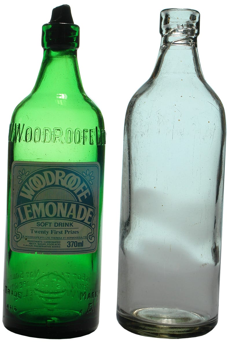 Woodroofe Bright Green Glass Internal Thread Bottles