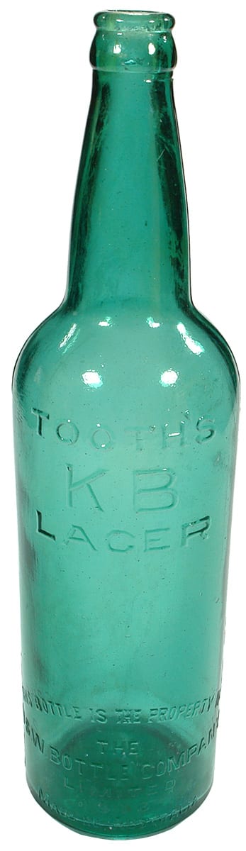 Tooth's KB Lager Green Crown Seal Beer Bottle