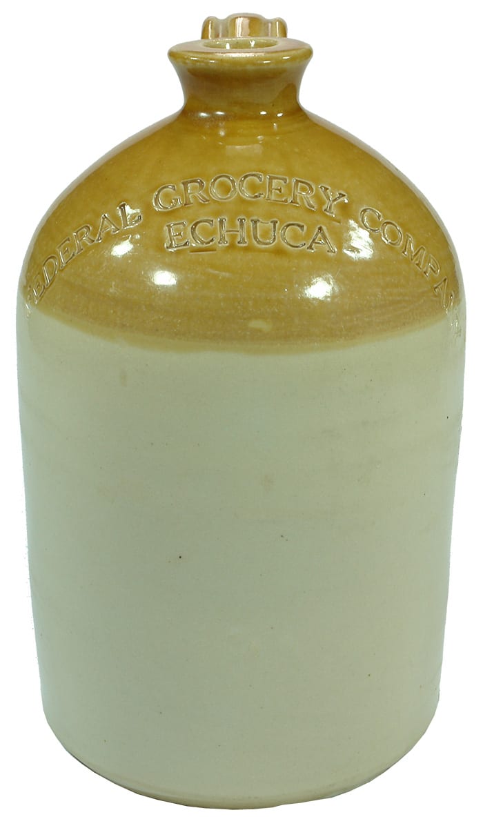 Federal Grocery Company Echuca Stoneware Demijohn