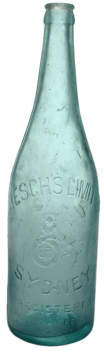 Resch's Limited Sydney Lion Barrel Crown Seal Beer Bottle