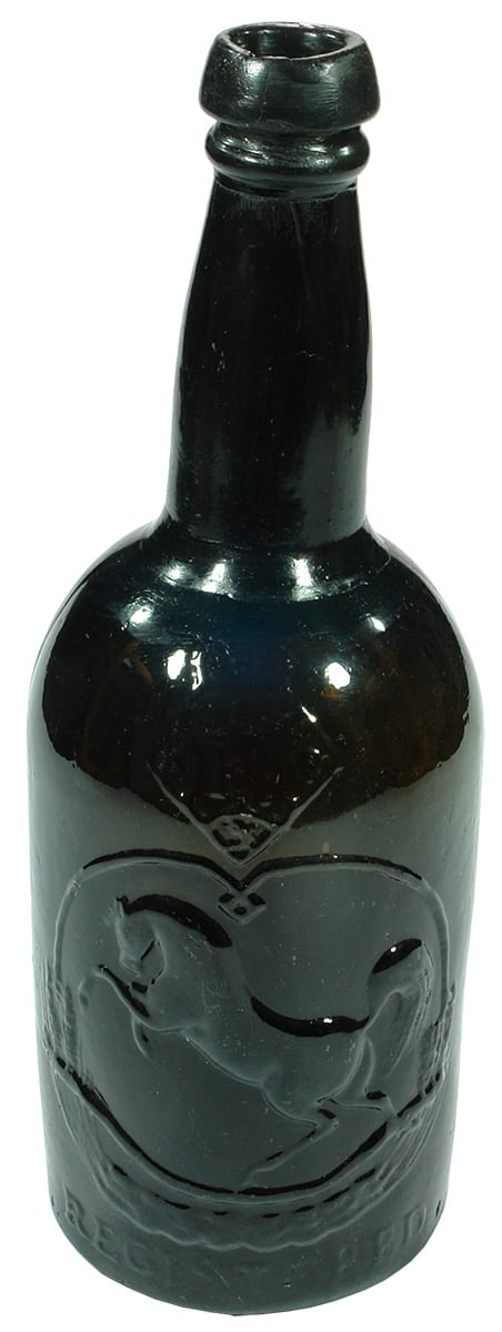 Black Horse Tooth Kent Brewery Black Glass Bottle