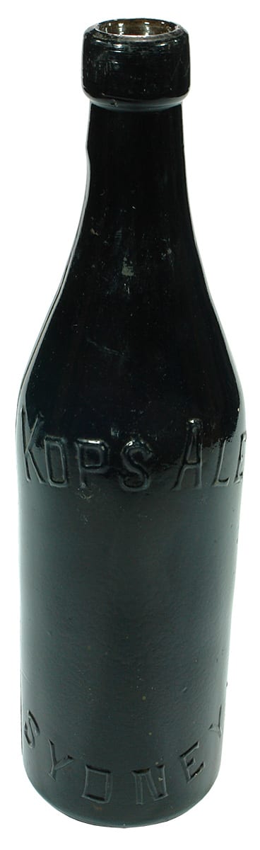 Kops Ale Sydney Black Glass Internal Thread Bottle