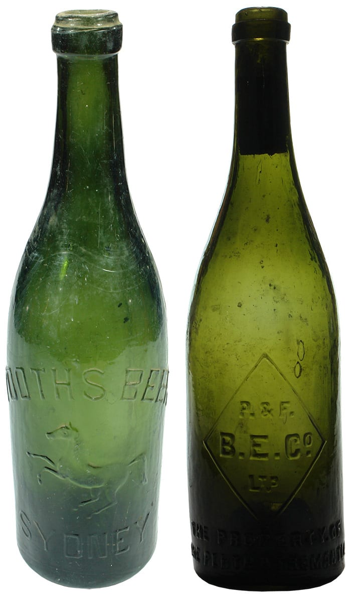 Tooth's Sydney Perth Fremantle Bottle Co Beer Bottles