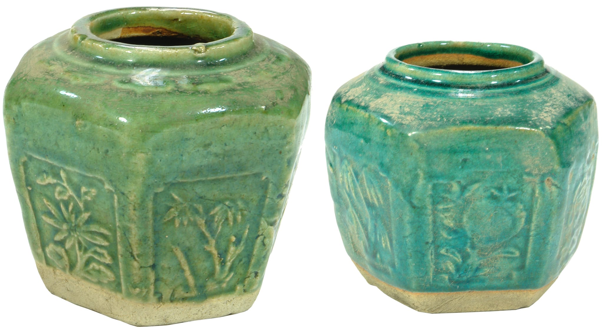 Green Glaze Chinese Earthenware Ginger Jarsd