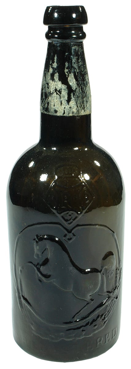 Black Horse Porter glass antique bottle