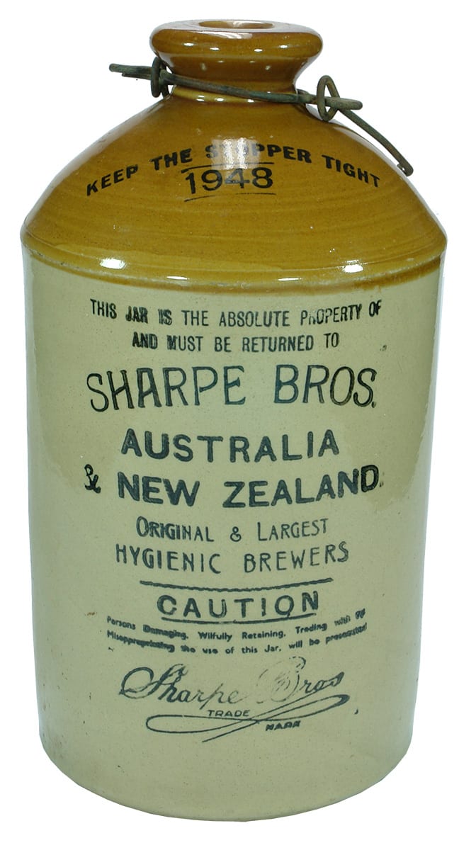 Sharpe Bros Australia New Zealand Stoneware Demijohn