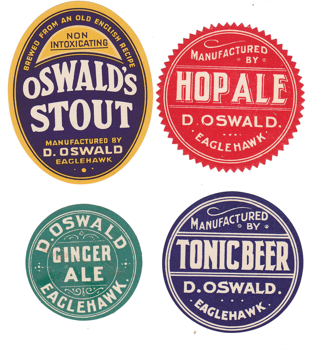 Oswald Eaglehawk Beer Ale Labels