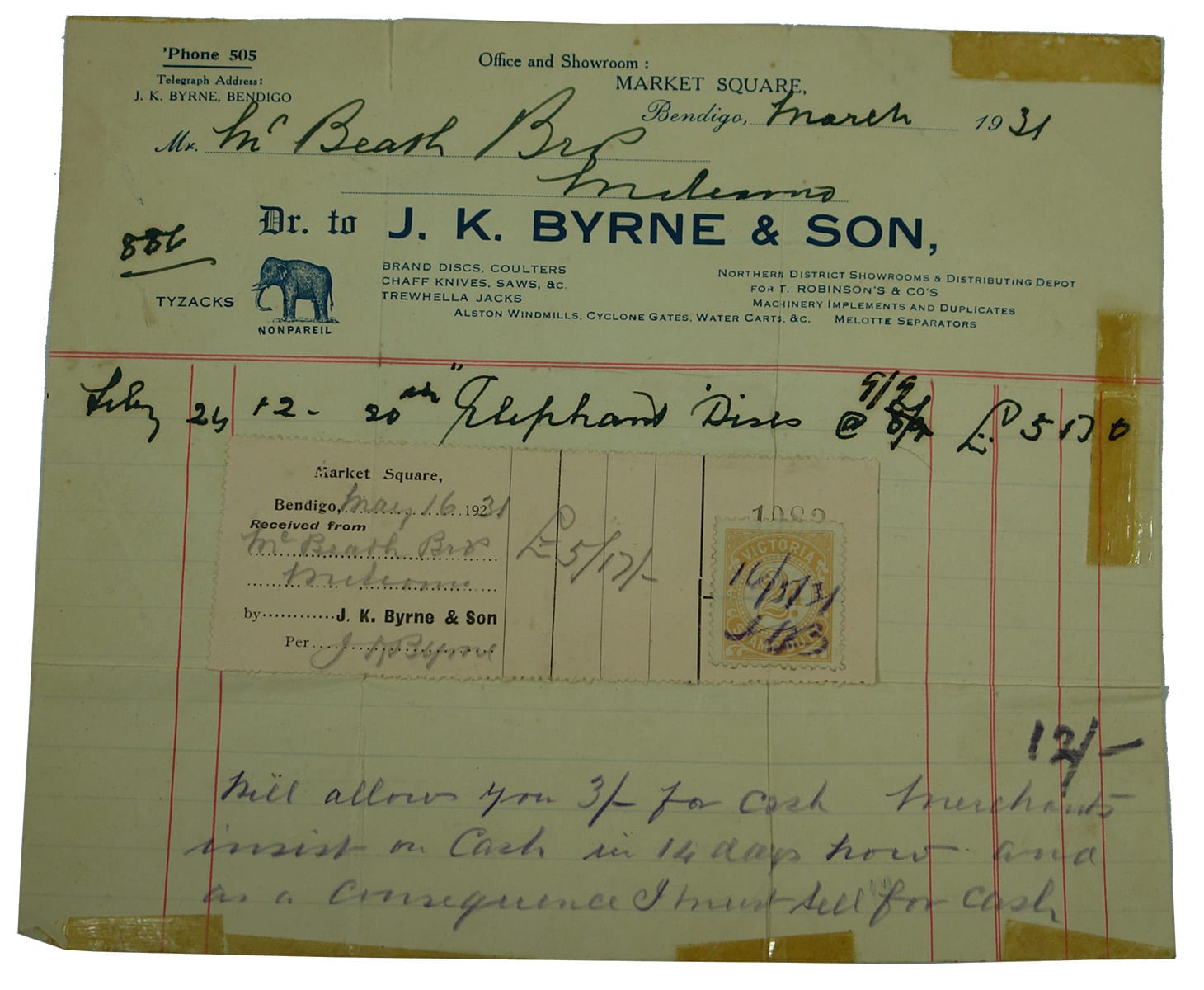 Byrne Bendigo Letterhead Ephemera