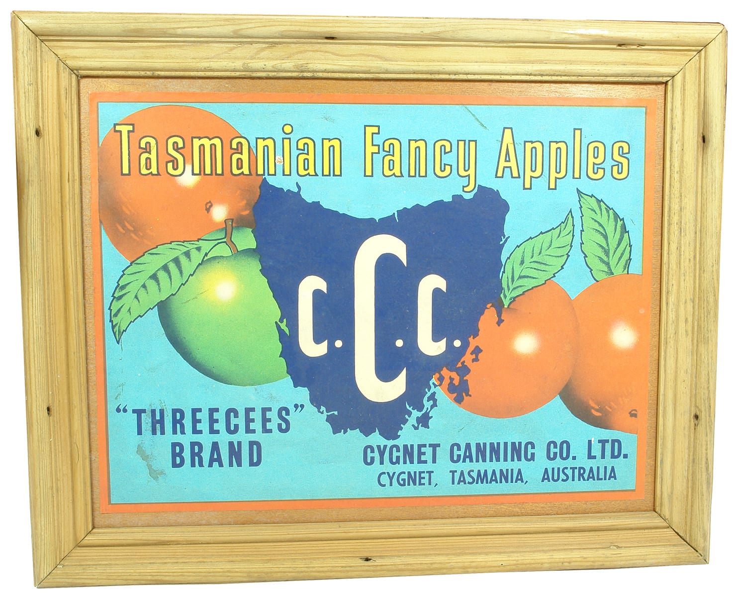 Tasmanian Fancy Apples Cygnet Tasmania Framed Label