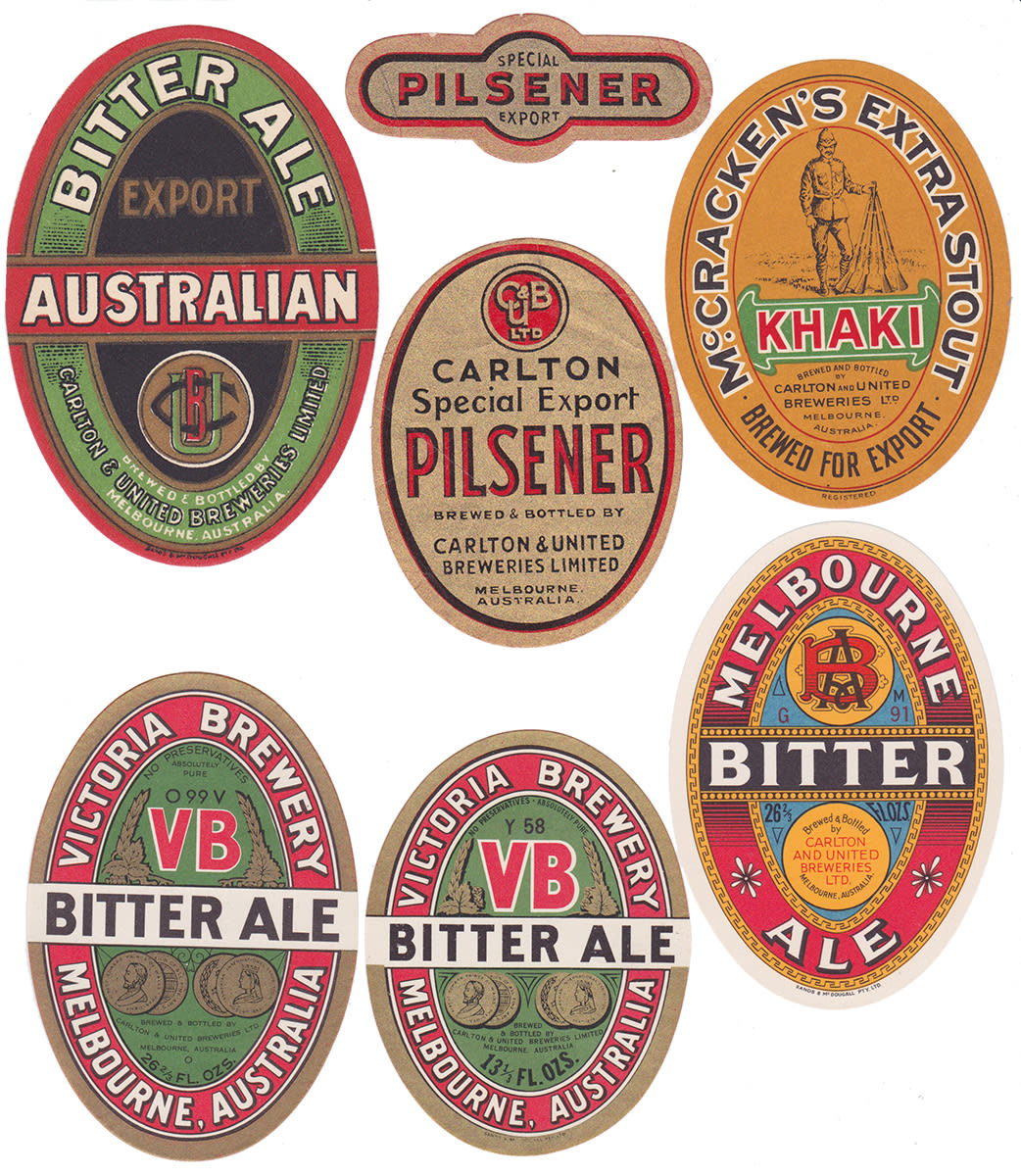 Carlton United Brewery Beer Labels