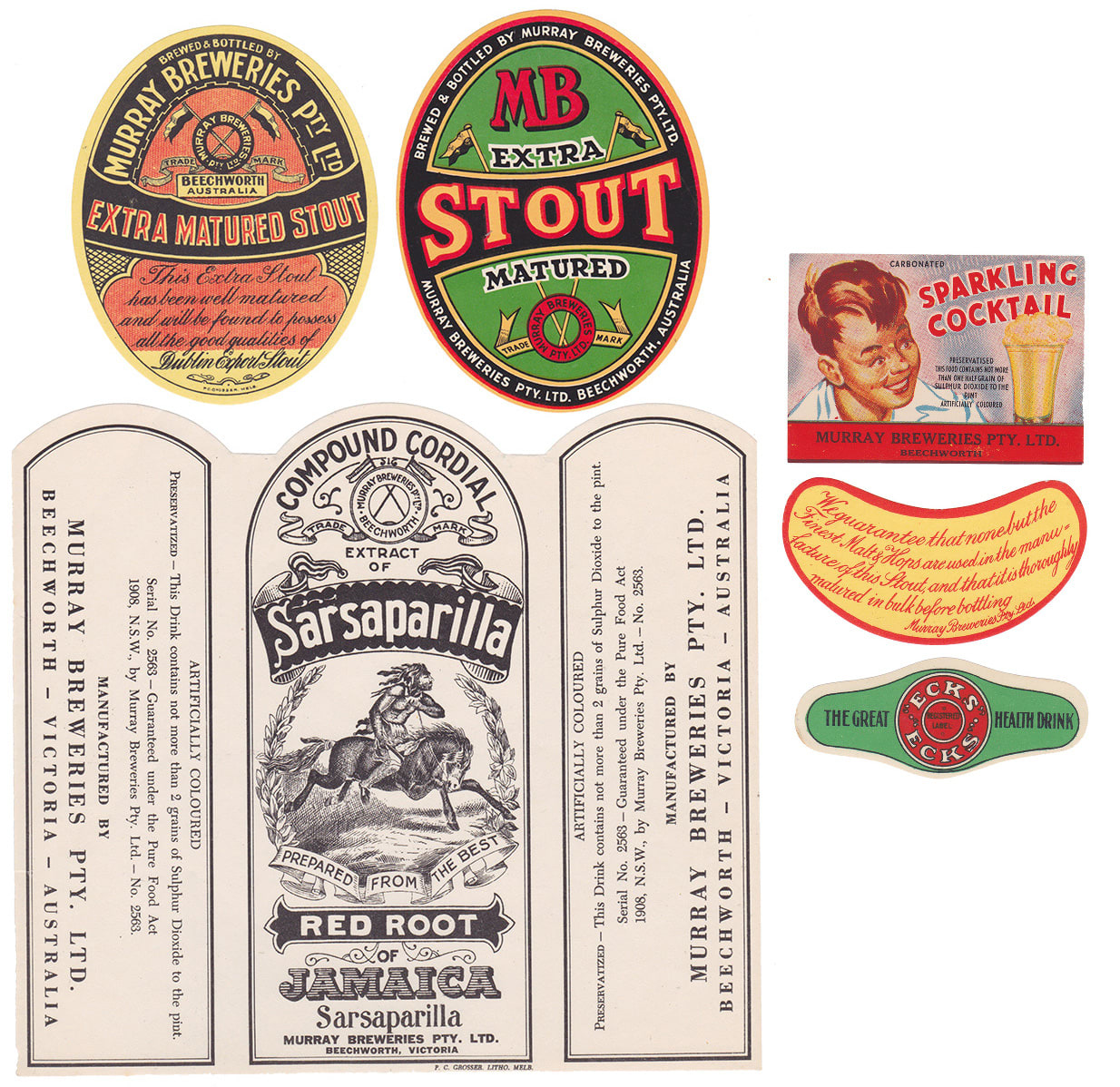 Murray Breweries Beechworth Labels