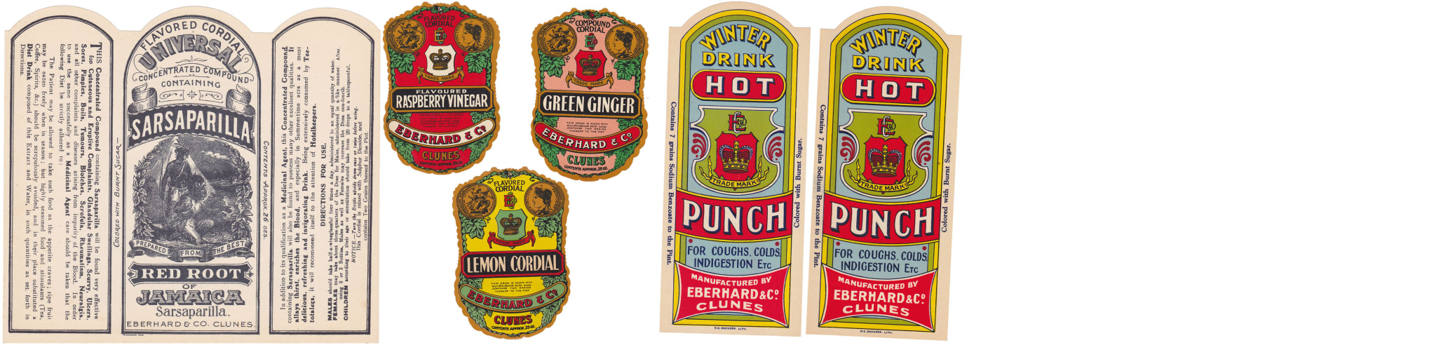 Eberhard Clunes Soft Drink Labels