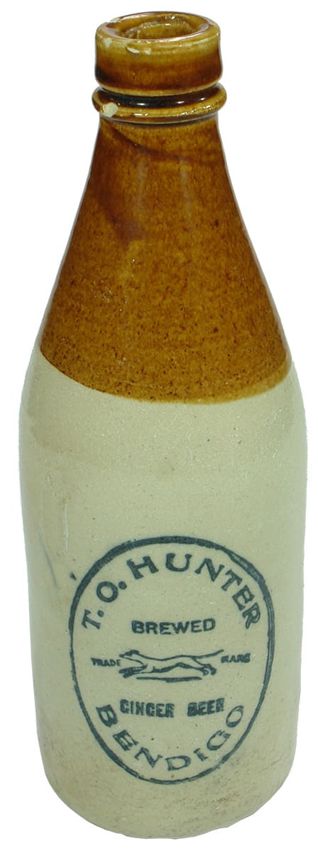 Hunter Bendigo Greyhound Bendigo Pottery Ginger Beer Bottle