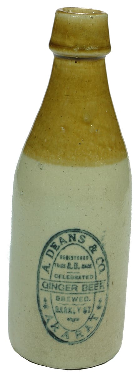 Deans Ararat Stoneware vintage ginger Beer Bottle