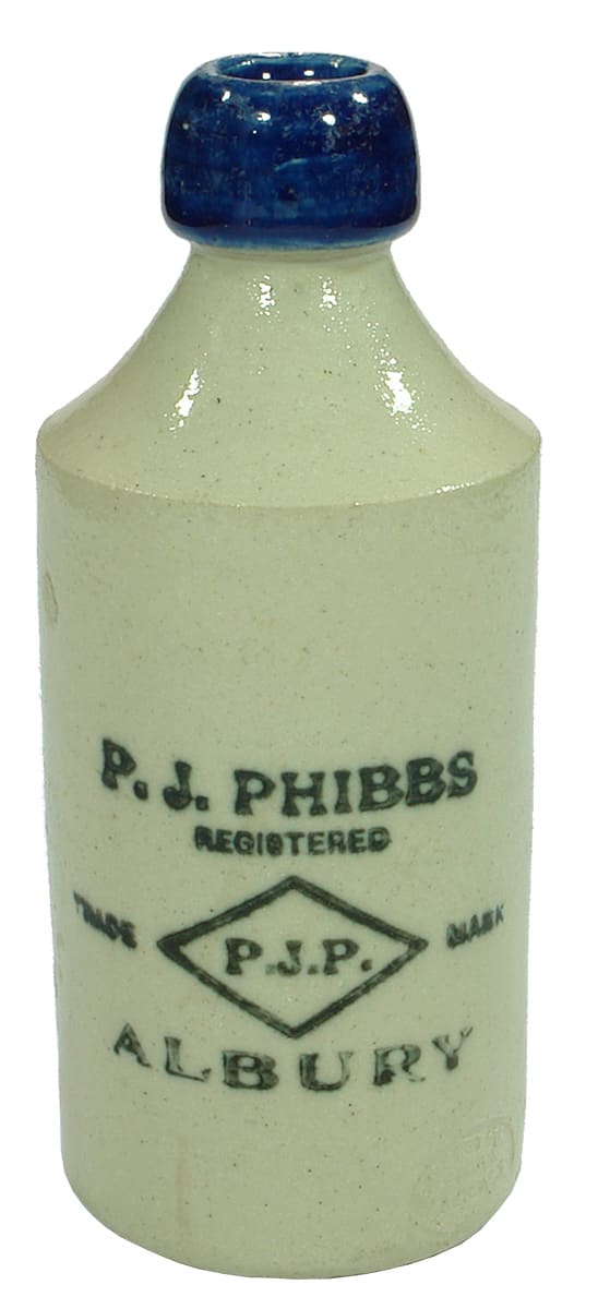 Phibbs Albury Stoneware Ginger Beer vintage Bottle