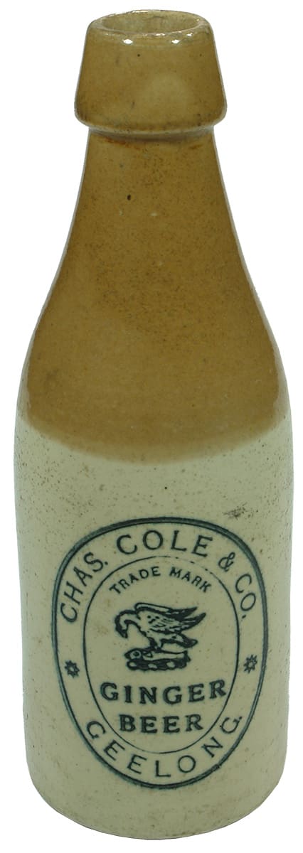 Cole Geelong Heron Fish Stoneare Ginger Beer Bottle