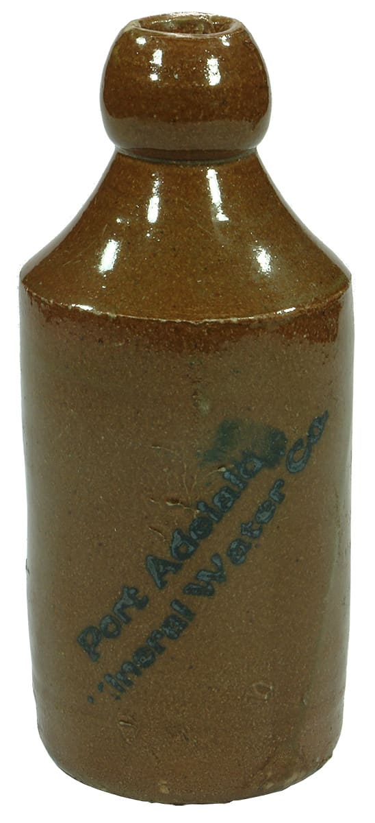 Port Adelaide Mineral Water Stoneware Ginger Beer Bottle