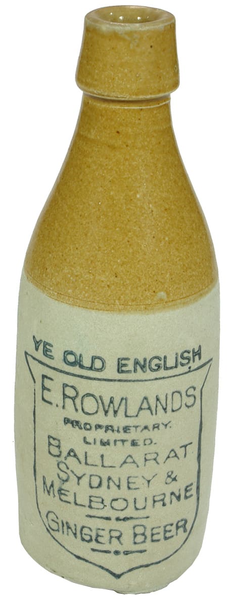 Rowlands Ballarat Melbourne Sydney Ye Old English Ginger Beer