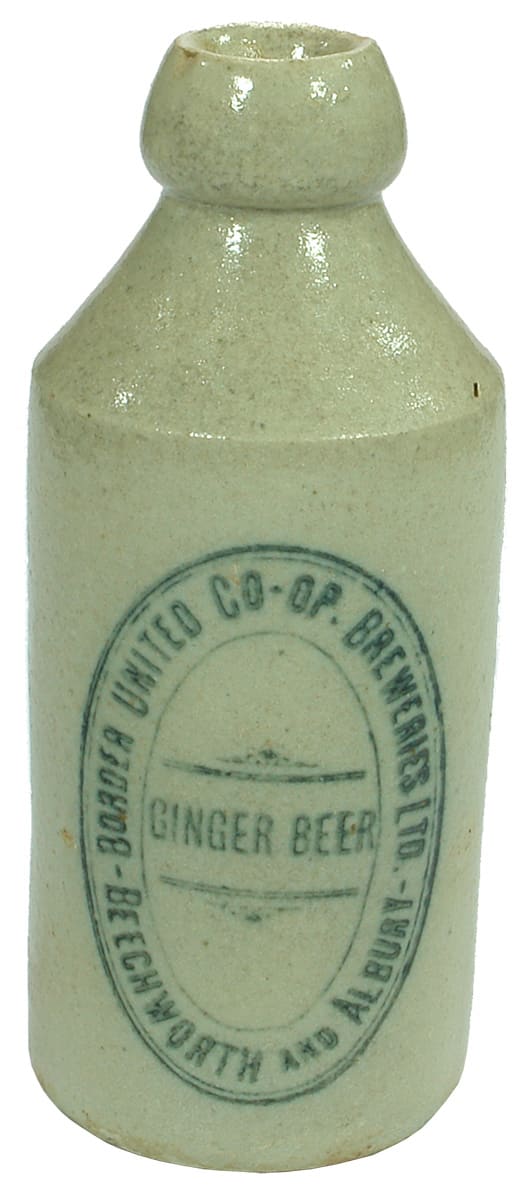 Border United Breweries Beechworth Albury Ginger Beer Bottle