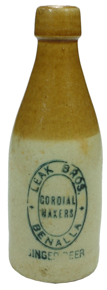 Leak Bros Ginger Beer Benalla Antique Bottle