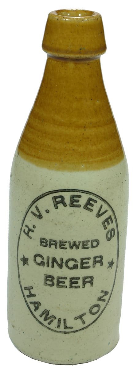 Reeves Brewed Ginger Beer Hamilton Old Bottle