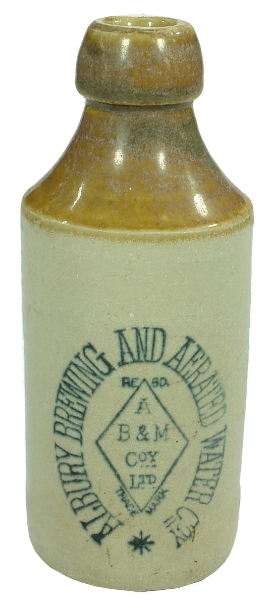 Albury Brewing Aerated Water Diamond Ginger Beer Bottle