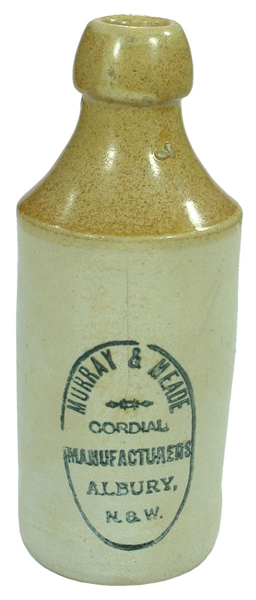 Murray Meade Cordial Manufacturers Albury Ginger Beer Bottle