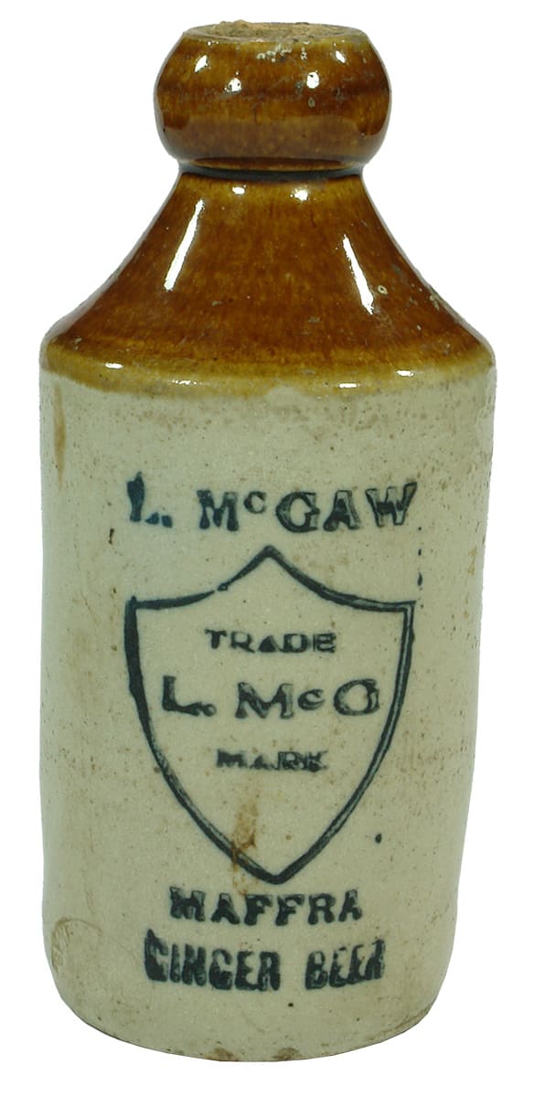 McGaw Maffra Shield Stoneware Ginger Beer Bottle