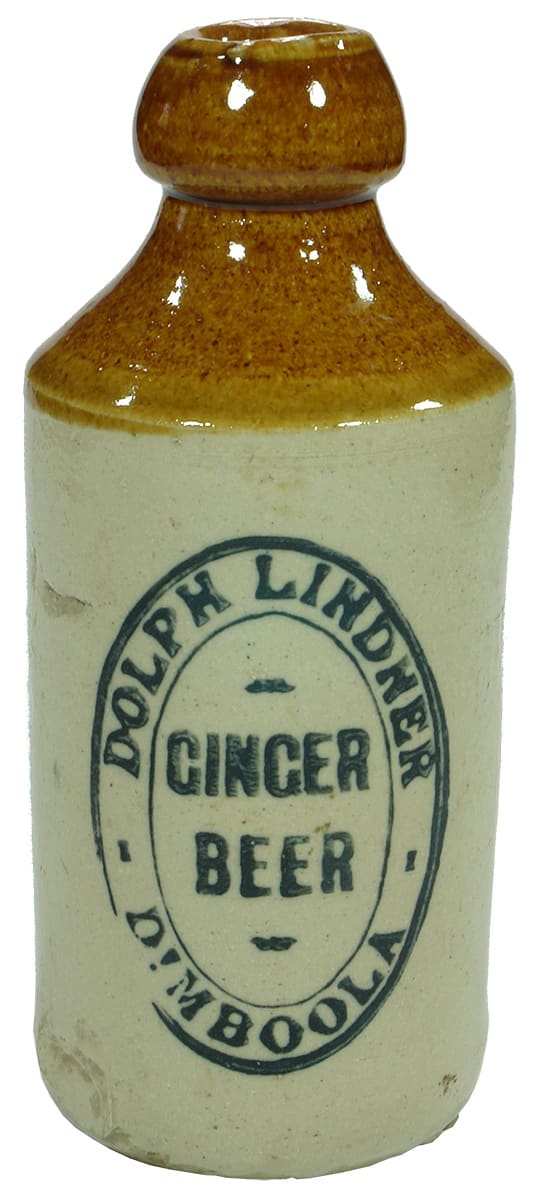 Dolph Lindner Ginger Beer Dimboola Antique Bottle