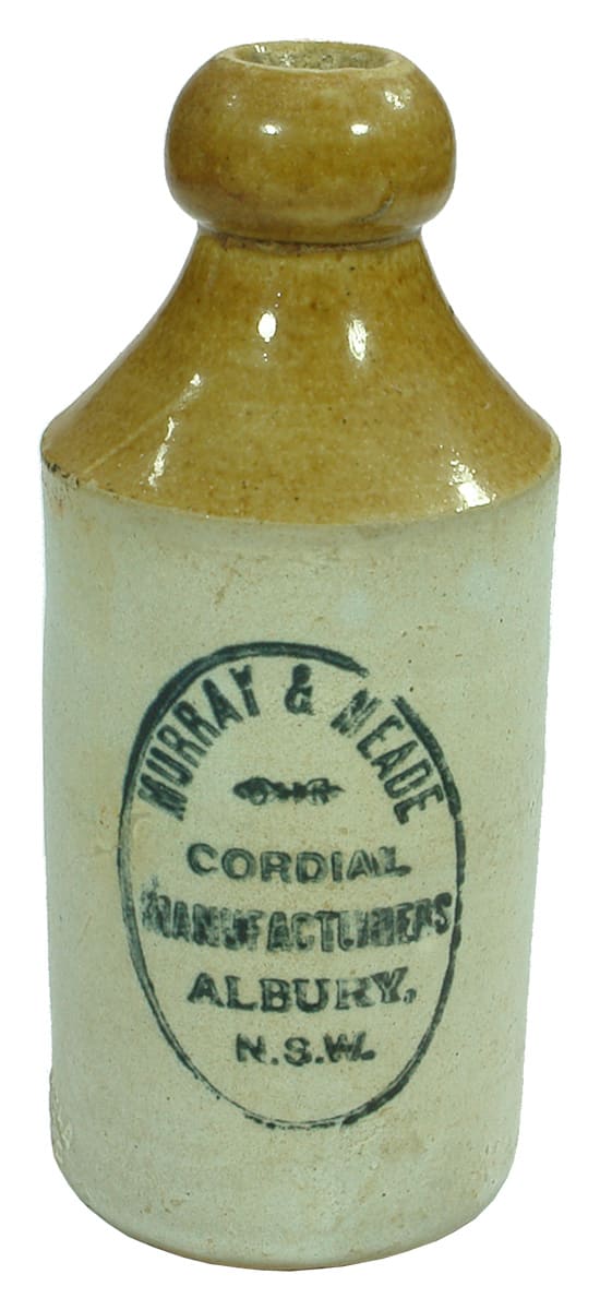 Murray Meade Cordial Manufacturers Albury Ginger Beer Bottle