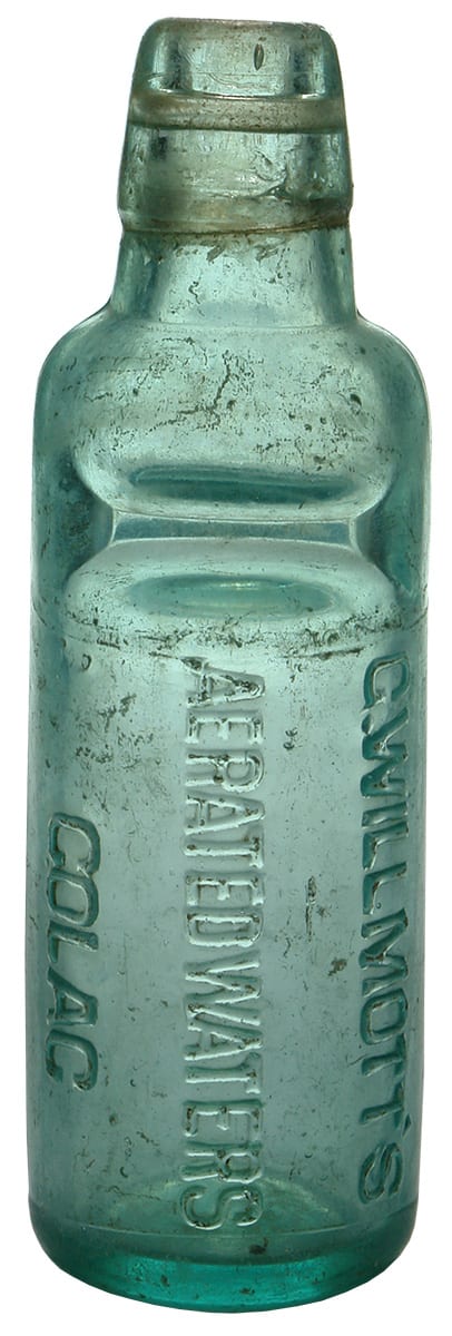 Willmott Aerated Waters Colac Codd Bottle