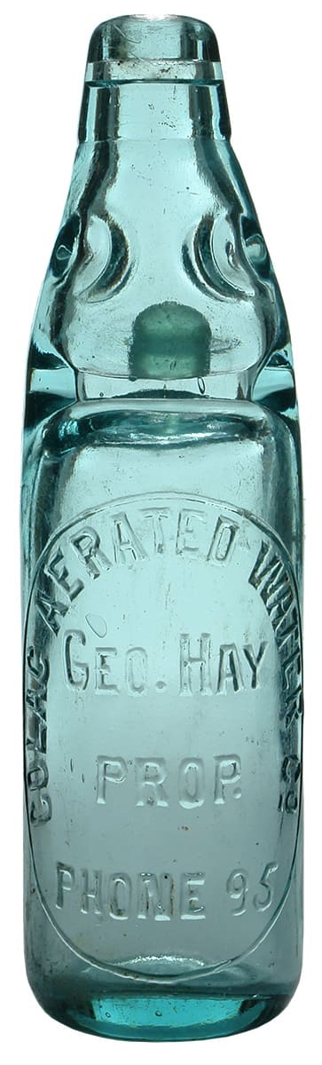 Colac Aerated Water Hay Codd Marble Bottle